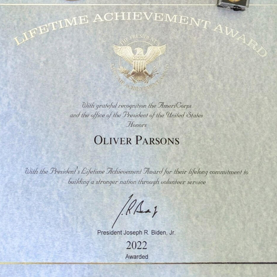 Lifetime Achievement Presidential Volunteer Service